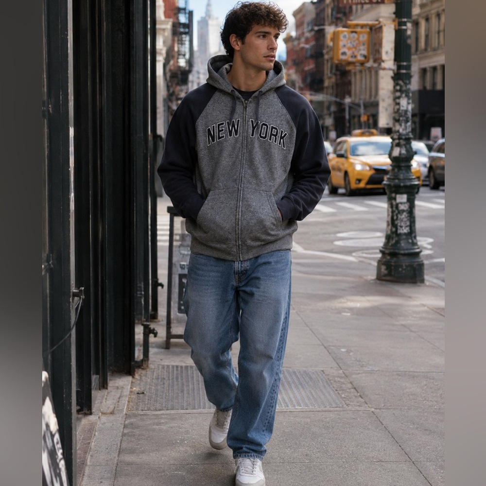 NWOT | NEW YORK Hooded Sweatshirt | Zip Front | Kangaroo Pocket | EXC Condition